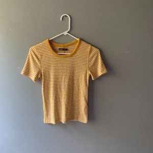 ABERCROMBIE & FITCH - S - YELLOW STRIPED BABY TEE
